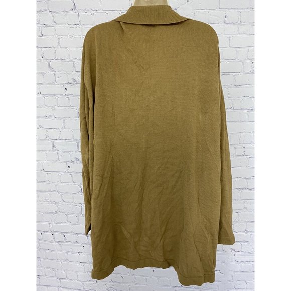 Jon Lawrence LTD. Brown Button Down Sweater Cardigan Pockets Shoulder Pads XL - Picture 4 of 8